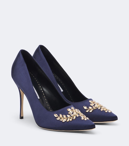Manolo Blahnik 파사디스 장식 새틴 펌프스