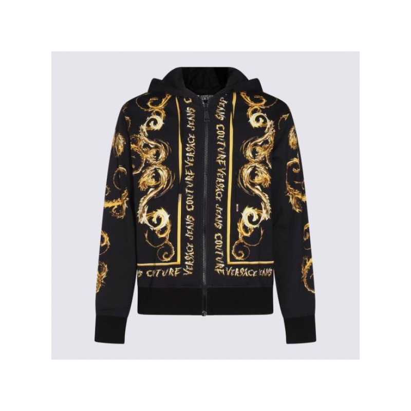 VERSACE 베르사체 쿠튀르 로고 프린트 후드 스웨트셔츠 후 77GAI3ZC FS164 G89