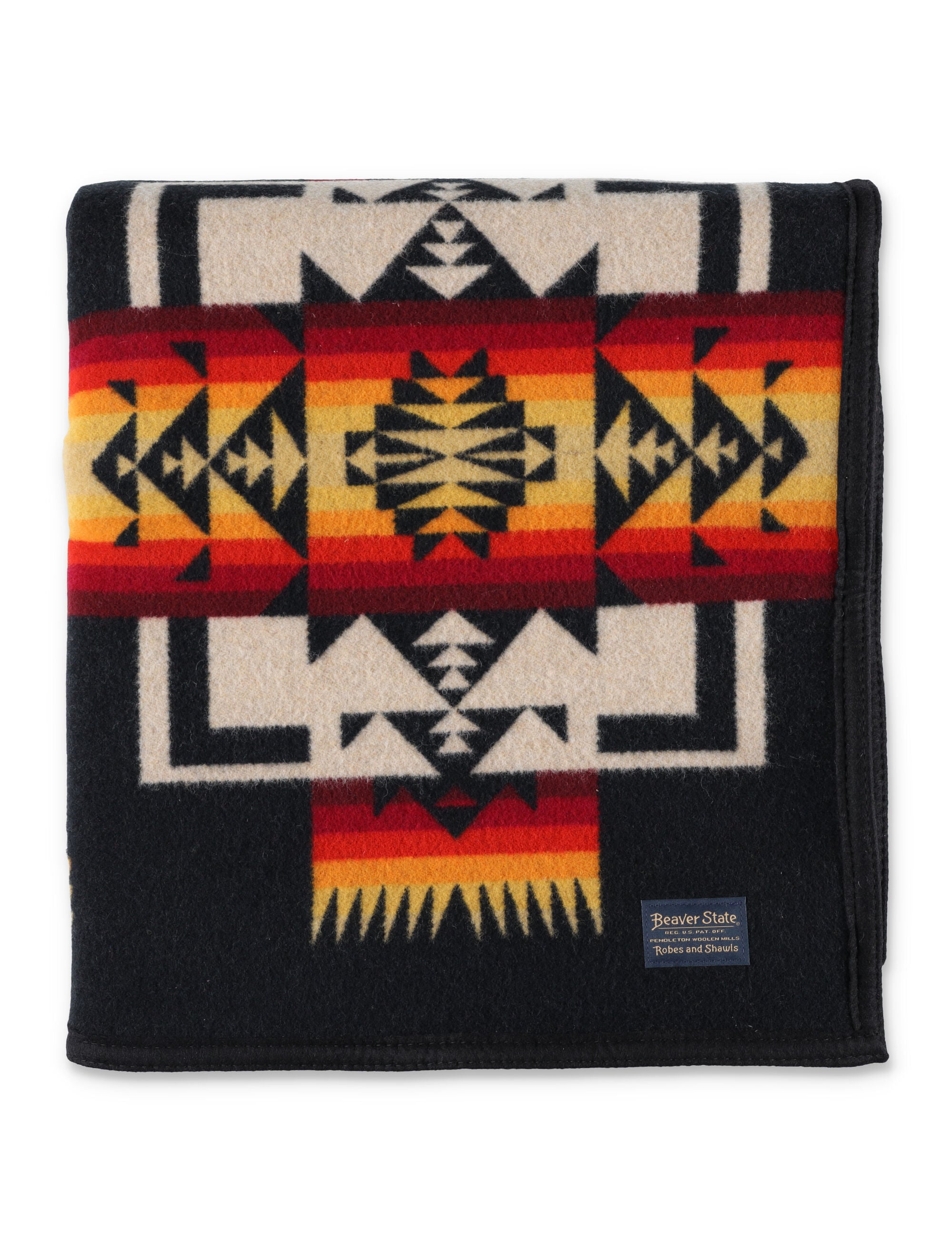 PENDLETON 펜들턴 기하학 울 혼합 덮개 담요
