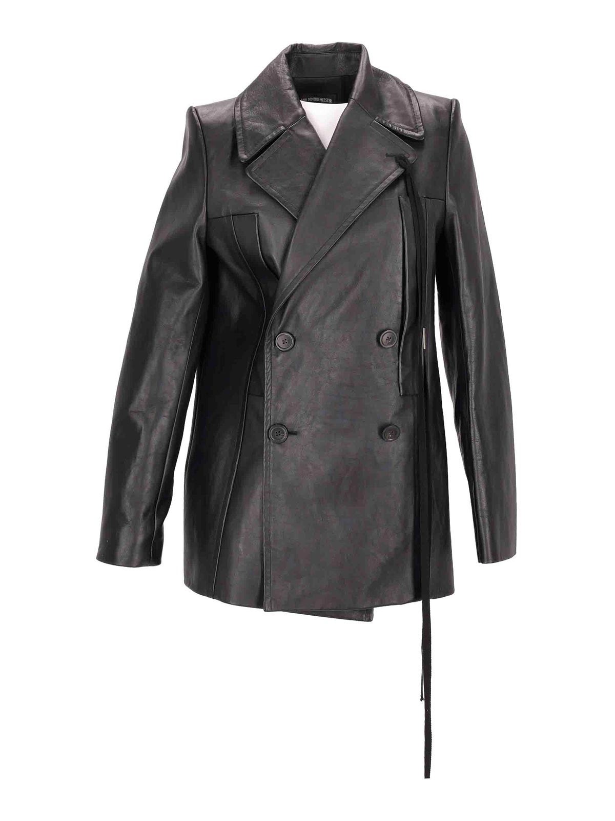 Ann Demeulemeester 헬렌 가죽 피트 코트