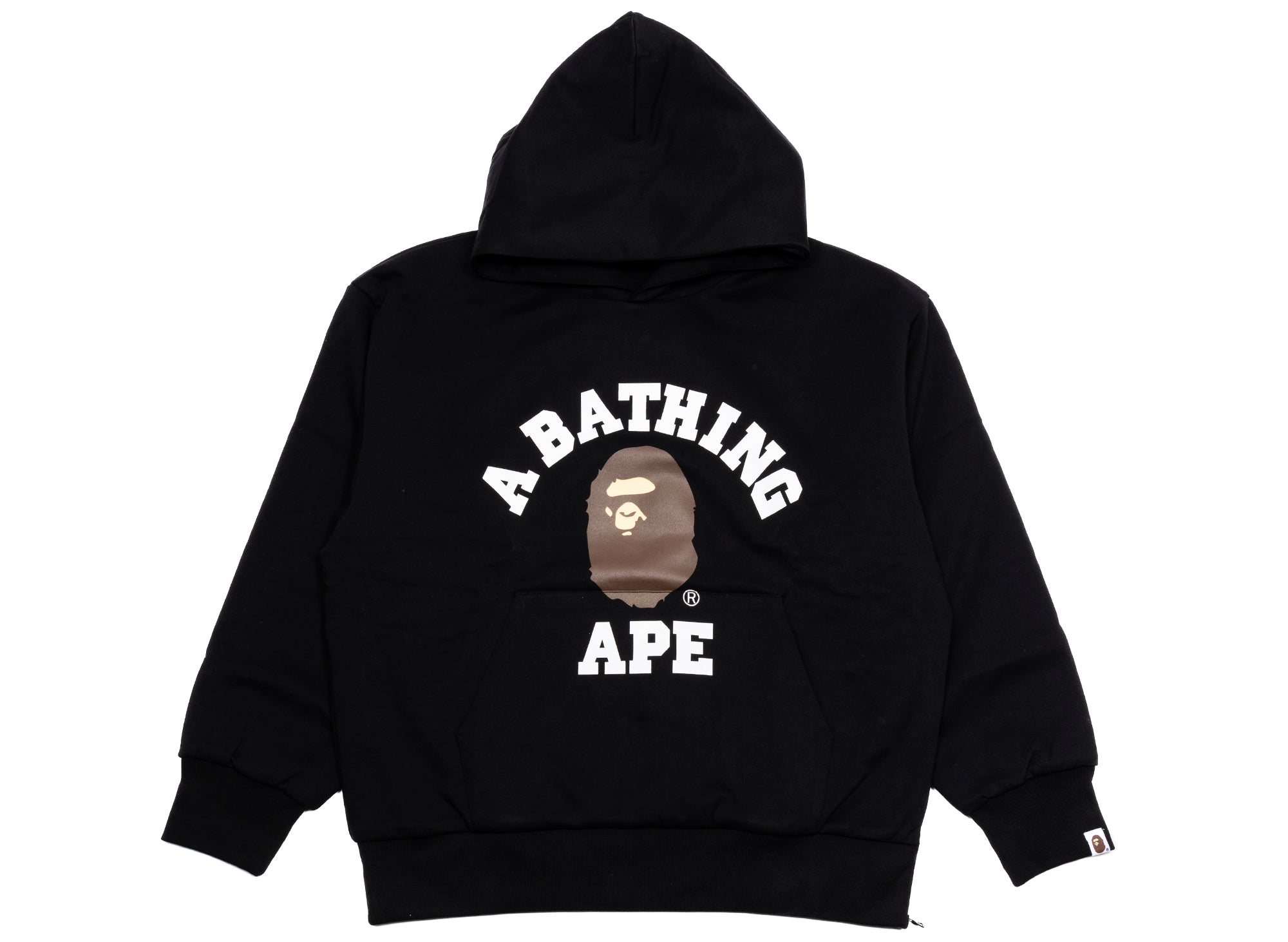 Bape 대학 퍼프리 릴렉스 핏 풀오버 후드티