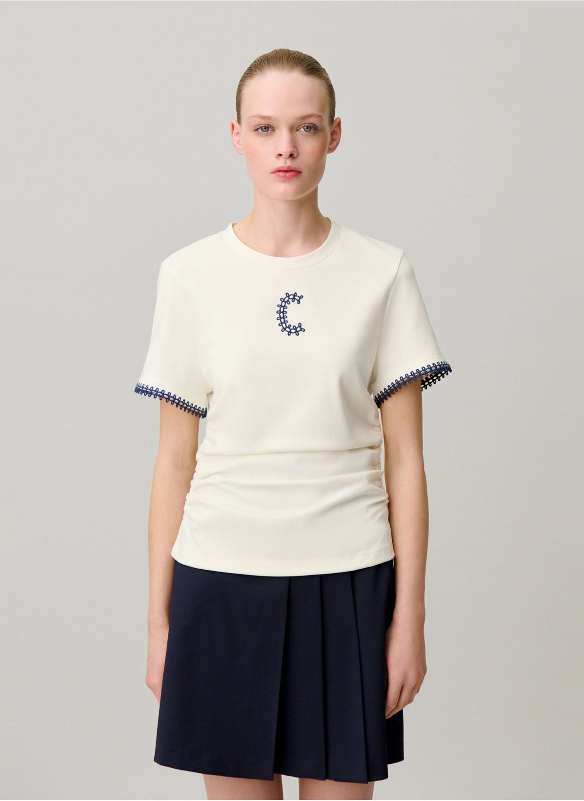 Claudie Pierlot  자수 라운드넥 티셔츠