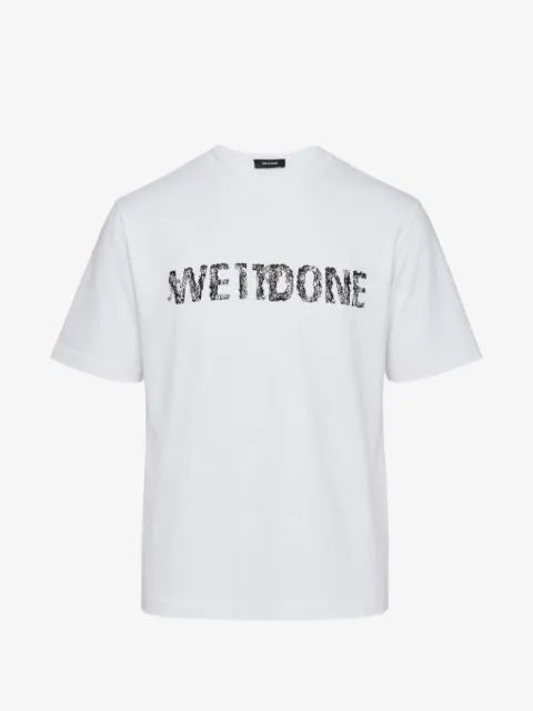 WE11DONE 레이스 로고 프린트 티셔츠