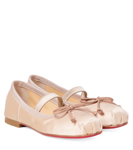 Christian Louboutin Kids 바바렛 크레페 새틴 발레 플랫