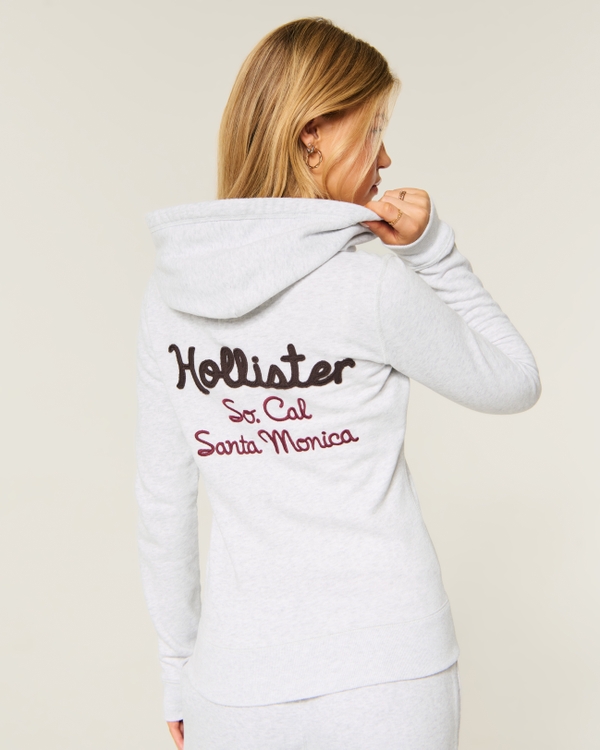 Hollister 필 굿 로고 그래픽 집업 후드