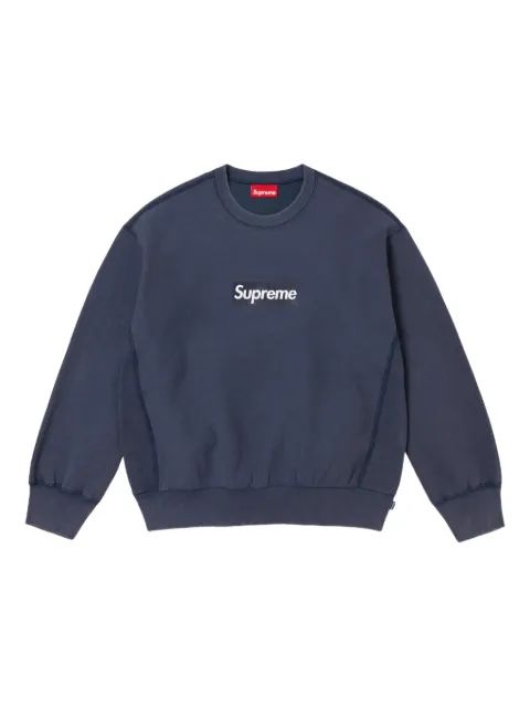 Supreme 워시드 박스 로고 SS 25 네이비 스웻셔츠