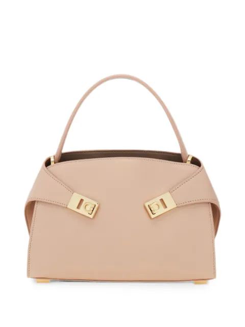 SALVATORE FERRAGAMO 허그 소프트 바이컬러 핸드백 XS