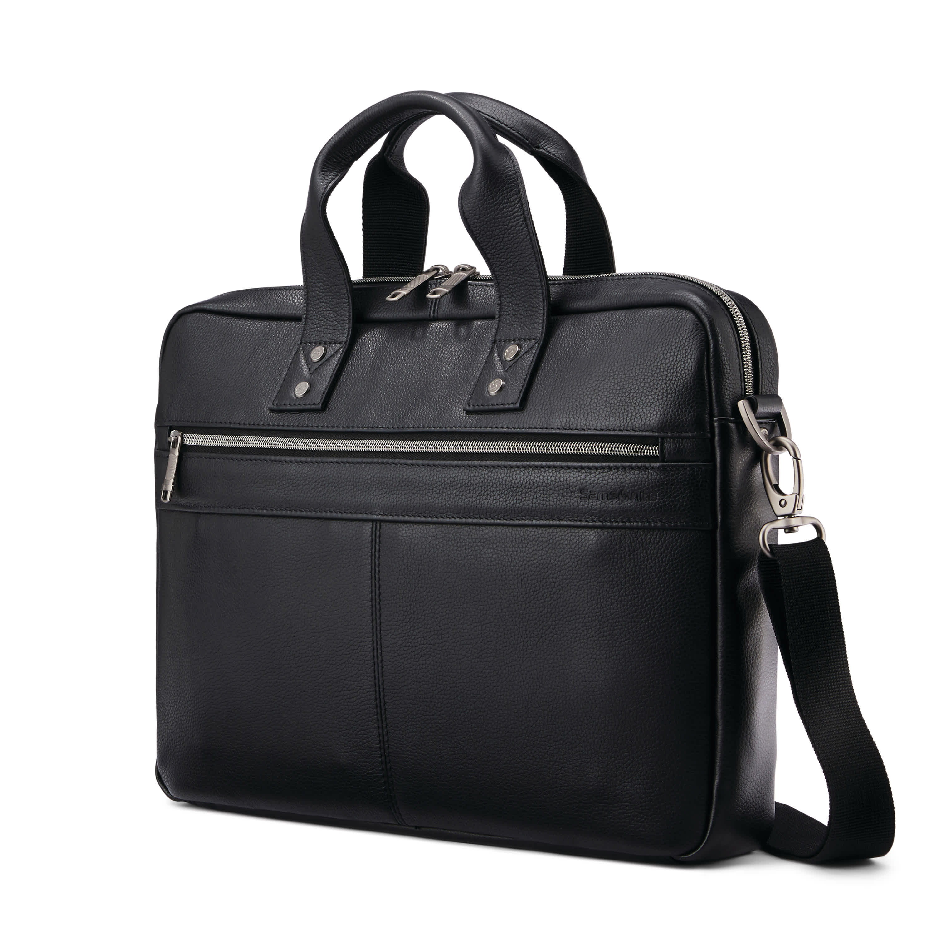 SAMSONITE 클래식 가죽 슬림 브리프 백