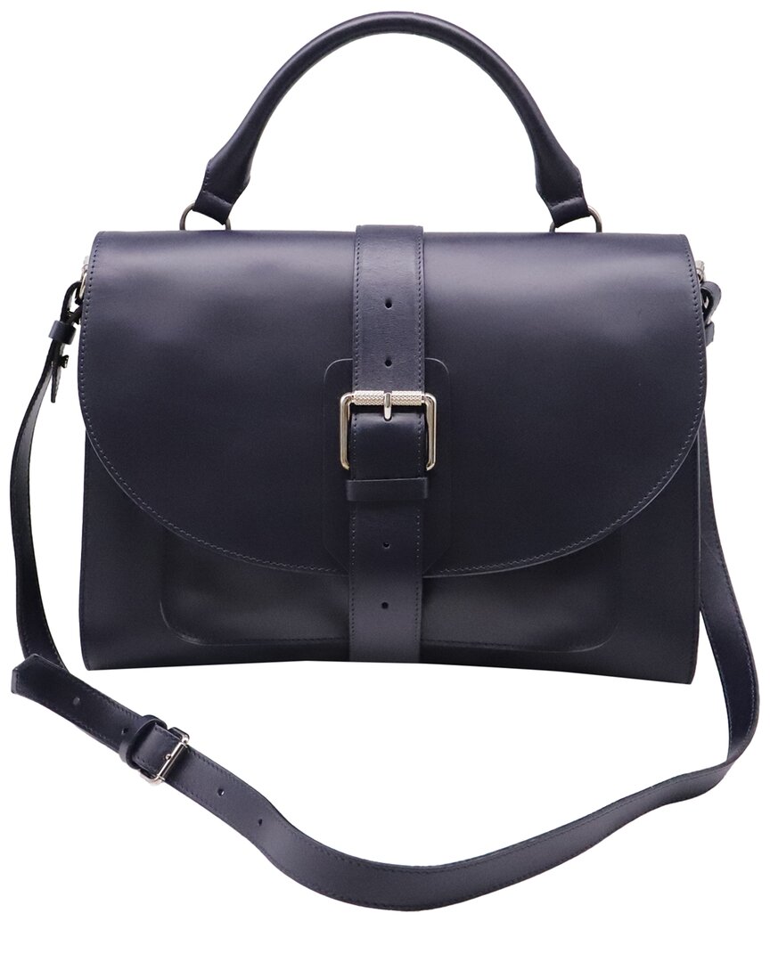 PROENZA SCHOULER 네이비 블루 가죽 버클 탑 핸들 백