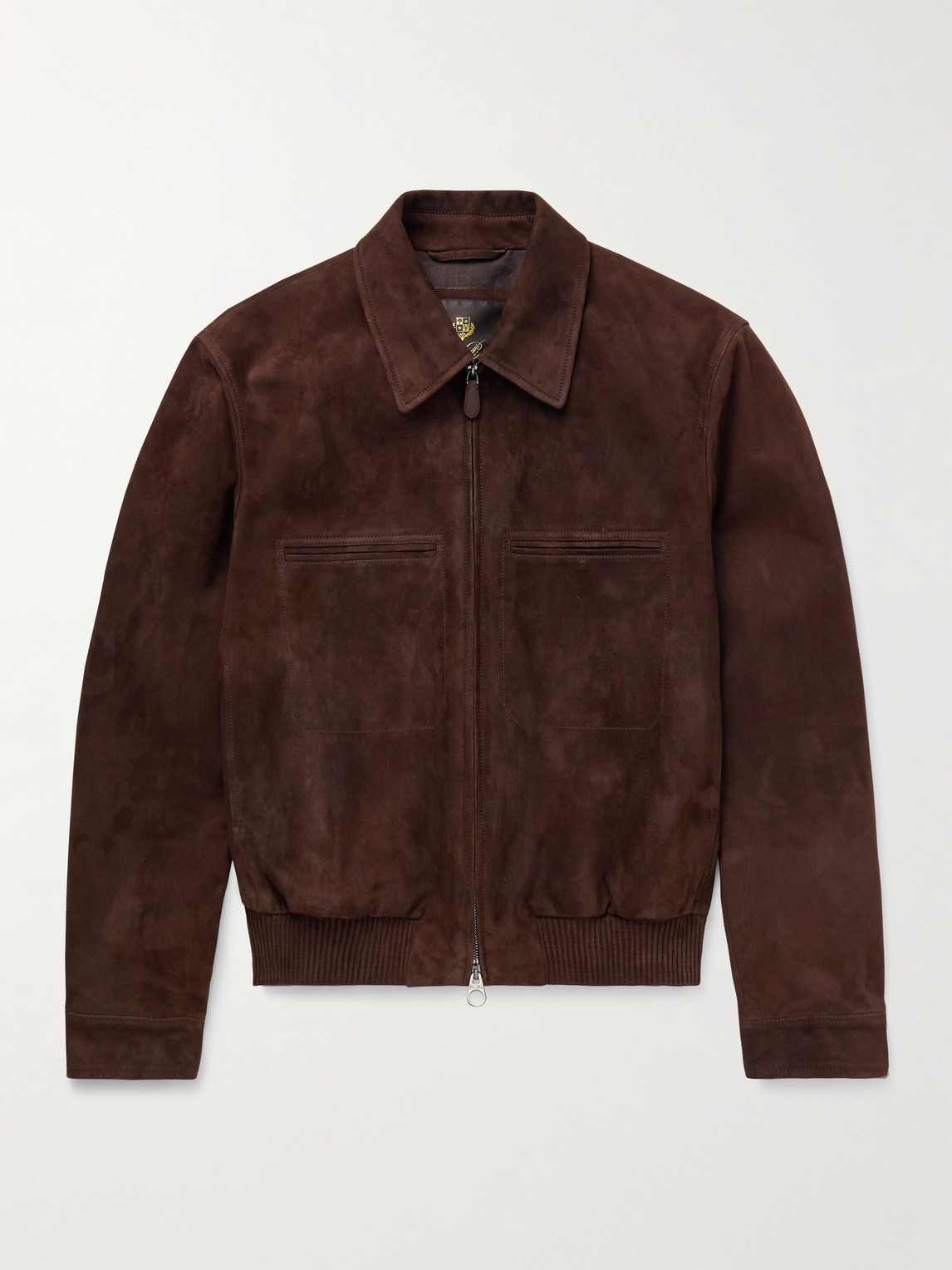 LOROPIANA 케인 레인 시스템 스웨이드 봄버 자켓