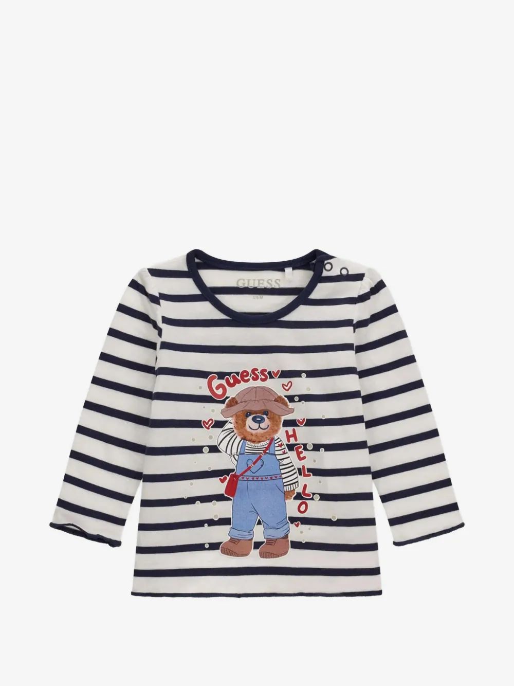 guess kids 스트라이프 그래픽 프린트 티셔츠