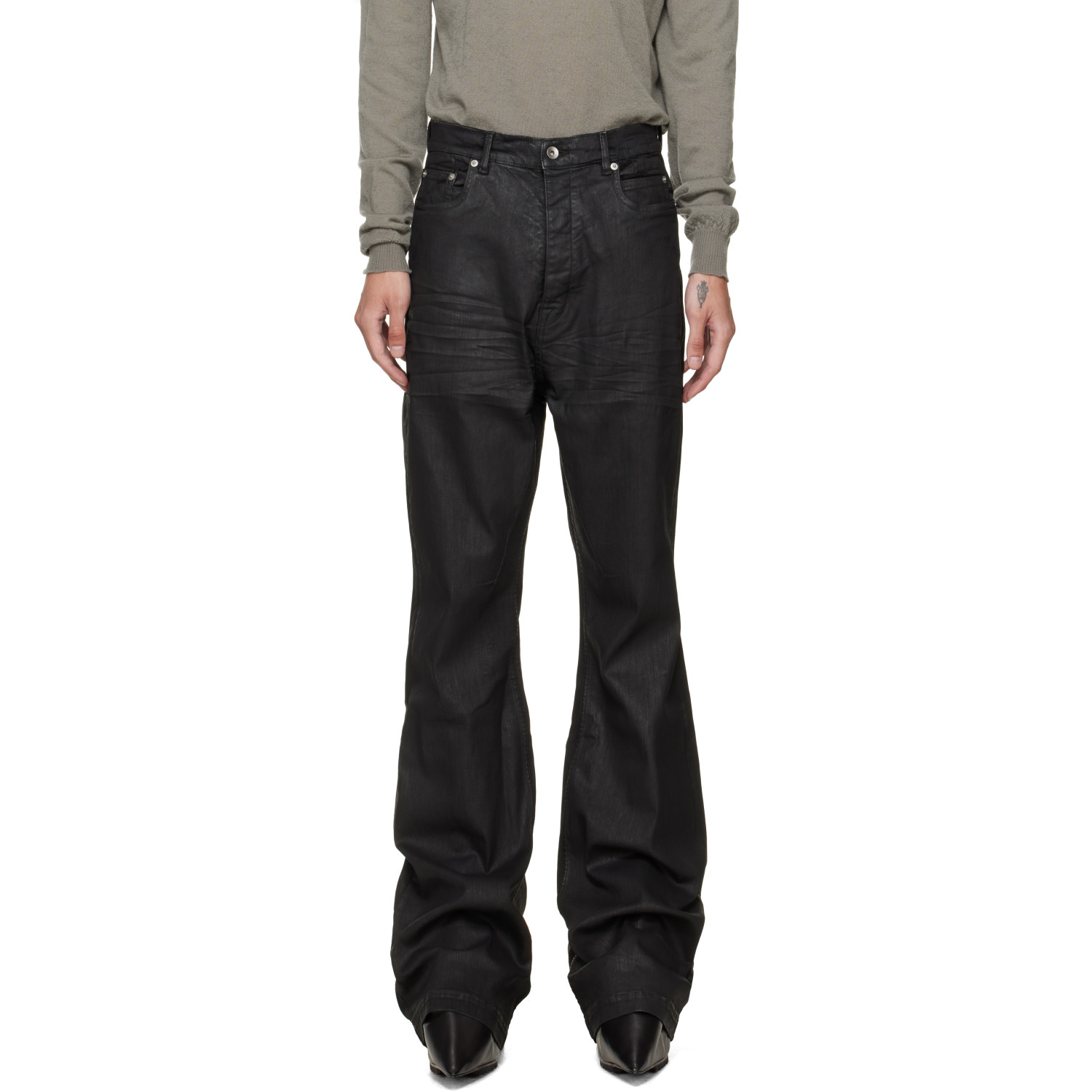 RICK OWENS DRKSHDW 블랙 타워 부츠컷 진