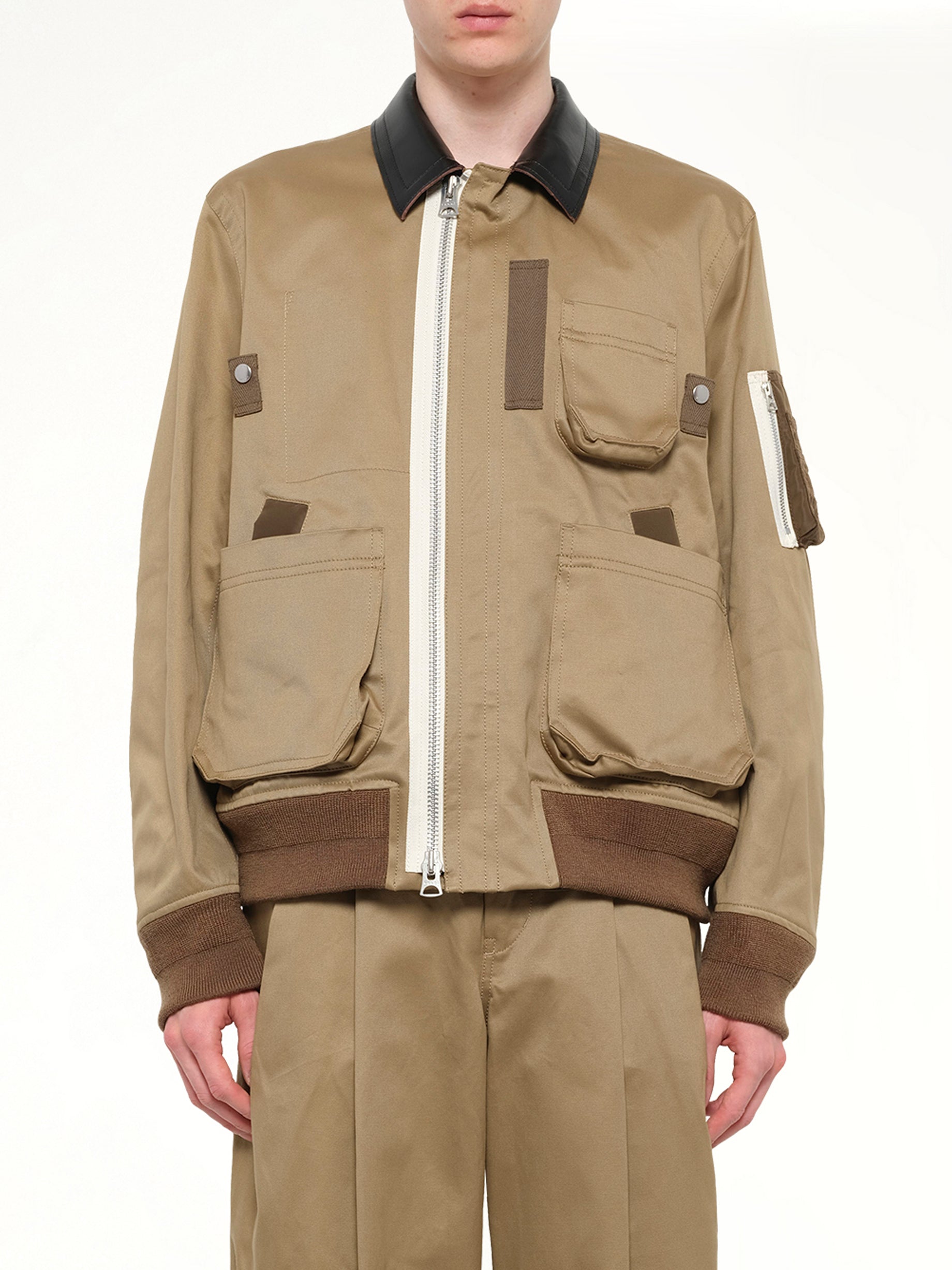SACAI 코튼 치노 블루종
