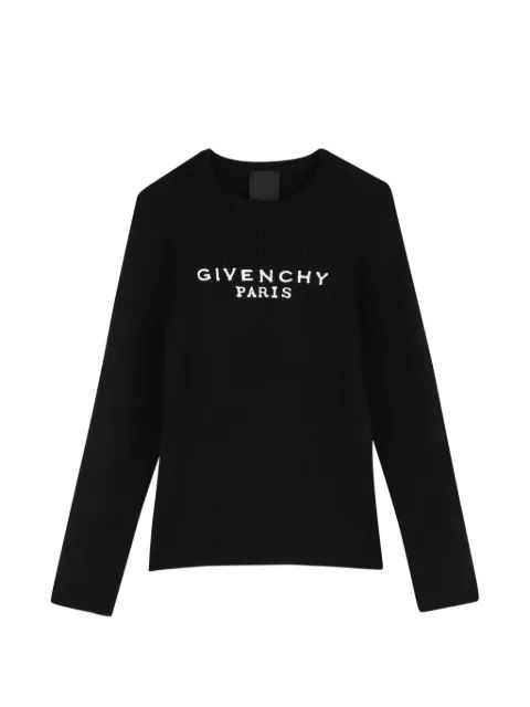 Givenchy Kids 로고 자수 리브 니트 스웨터
