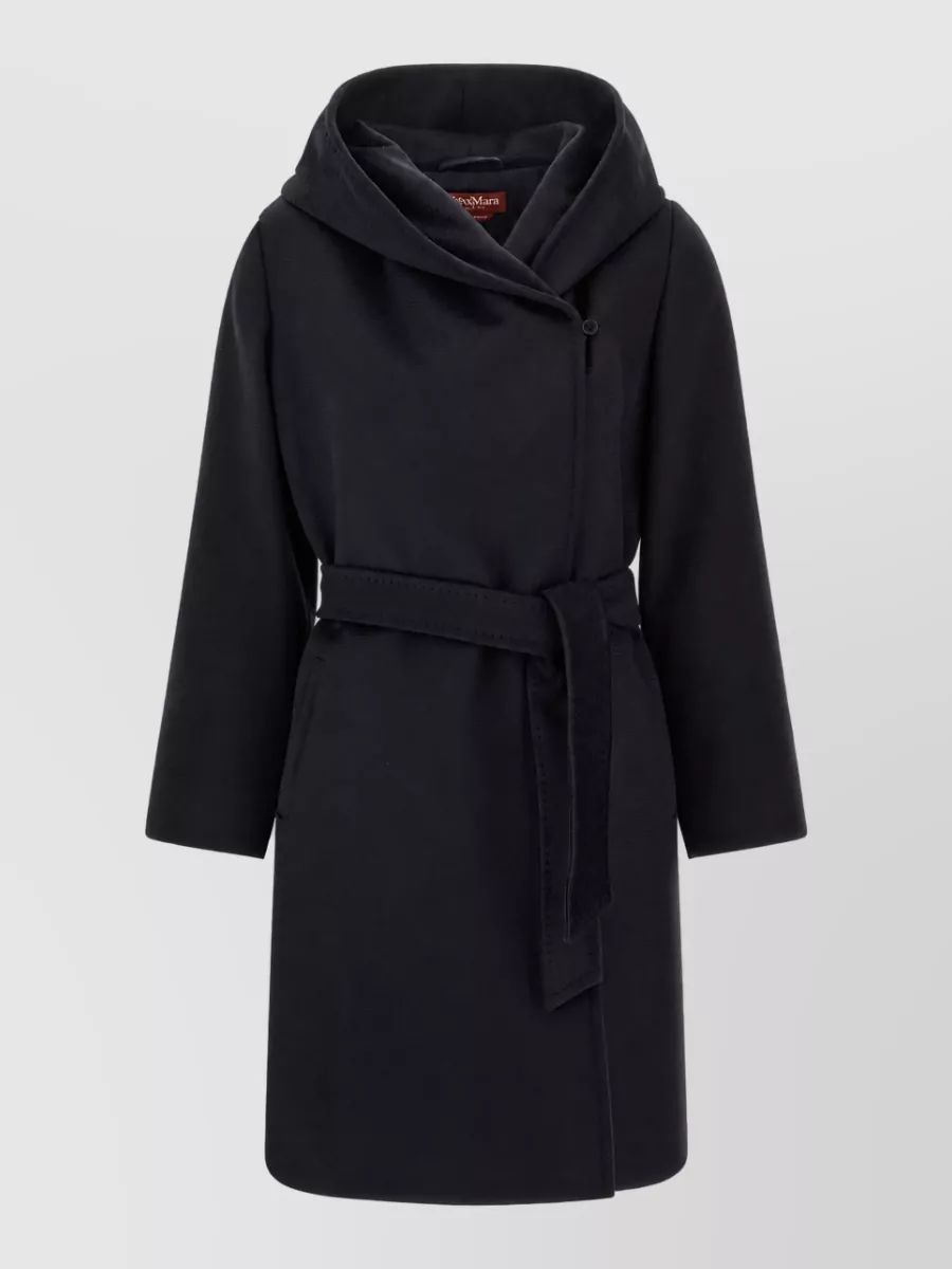 S Max Mara 울 후드 벨트 코트
