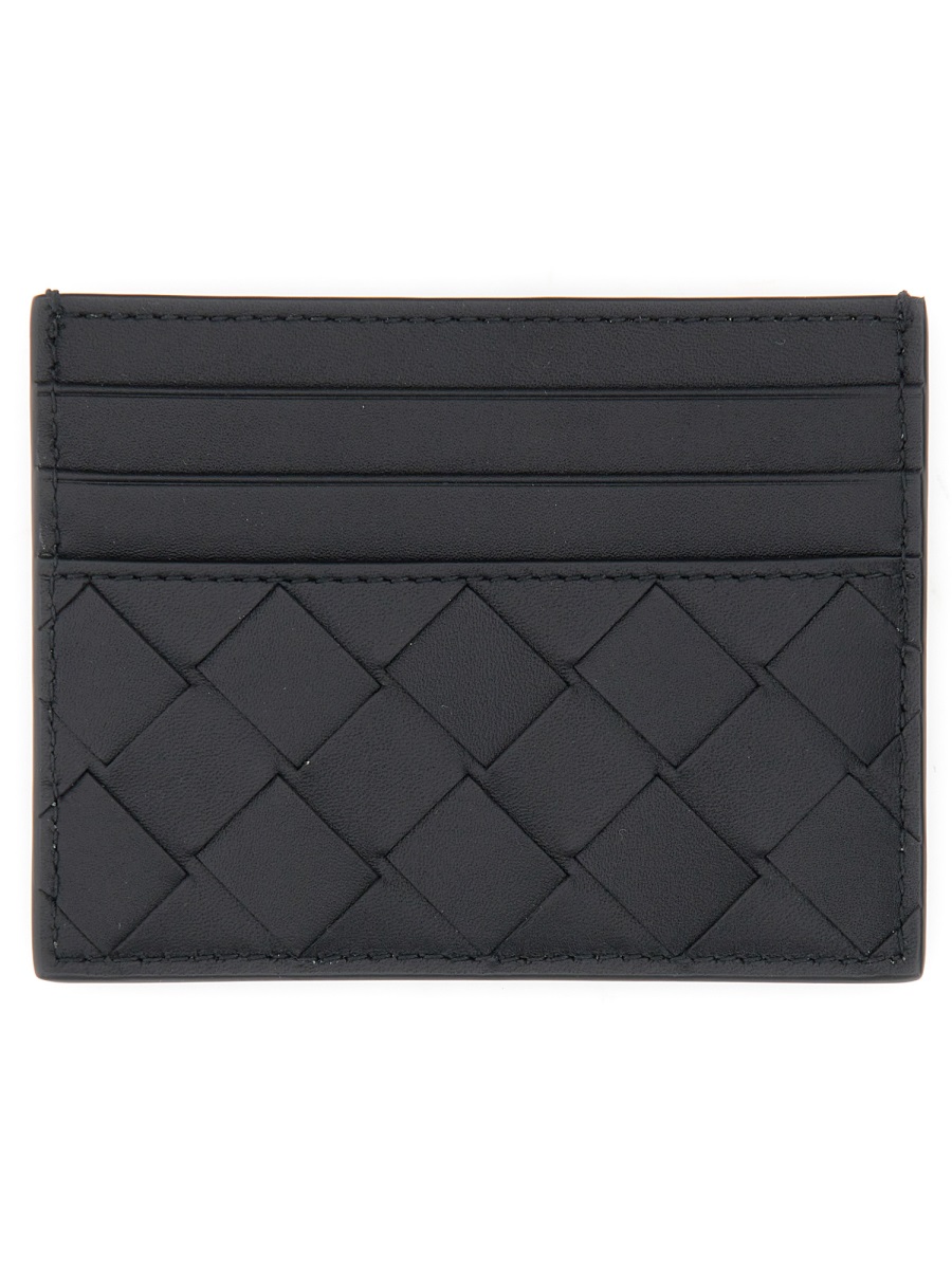 BOTTEGA VENETA 엮은 가죽 카드 지갑