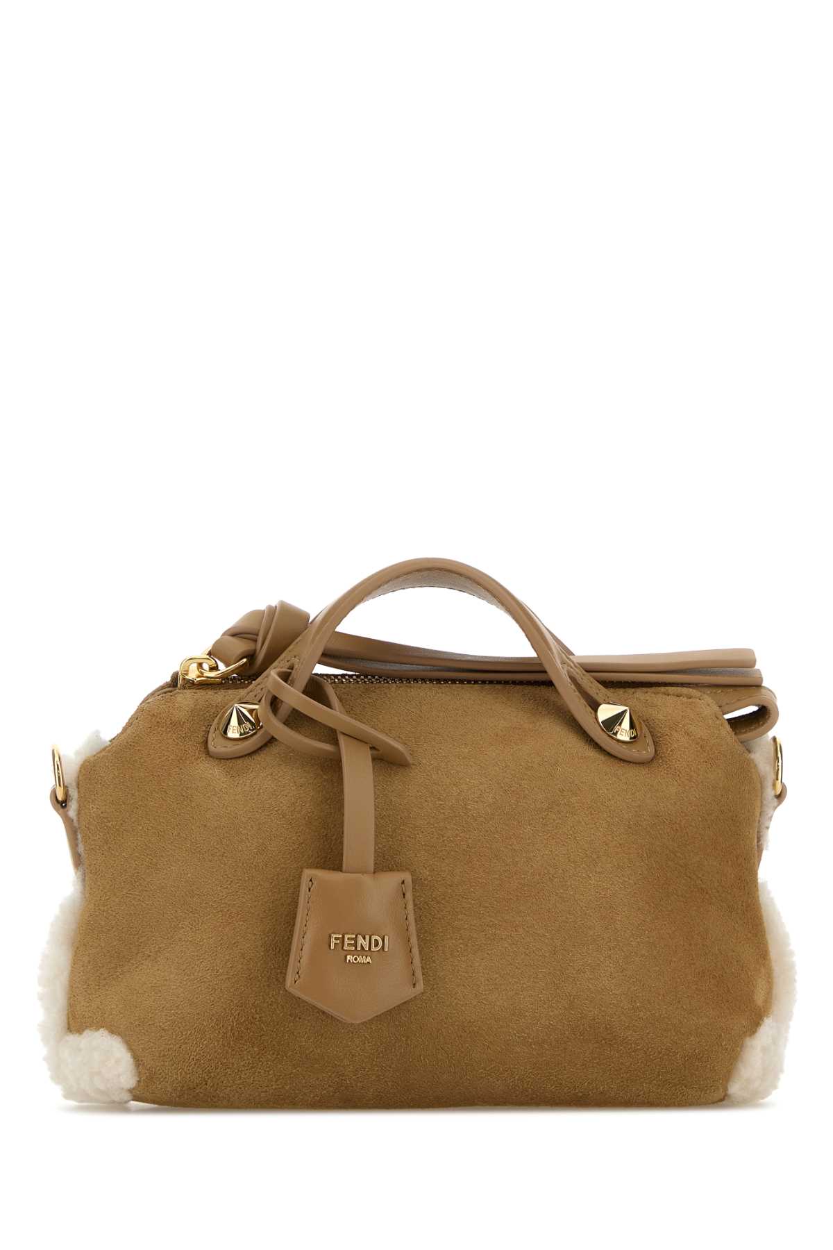 FENDI 베이지 시어링 미니 바이 더 웨이 핸드백