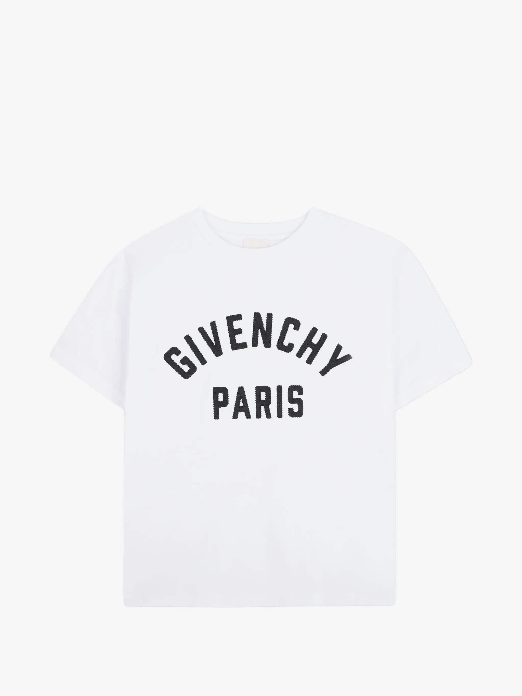 Givenchy Kids 로고 자수 크루넥 티셔츠 100% 면