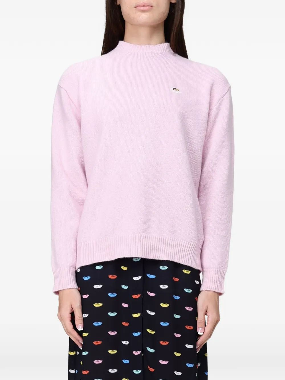 FIORUCCI 로고 패치 메리노 울 스웨터