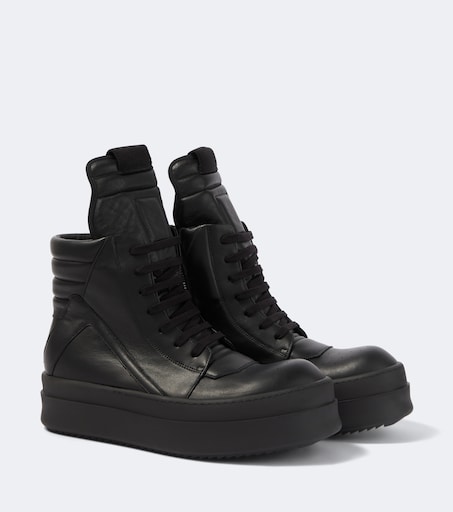 RICK OWENS 메가 범퍼 지오바스켓 레더 스니커즈