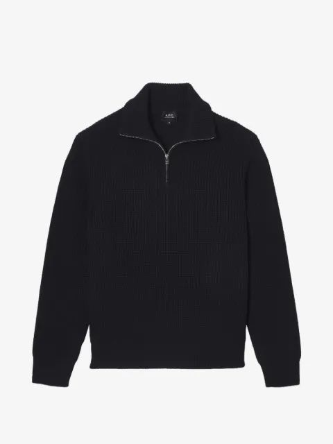 A.P.C. 리브드 니트 하프 집업 맨투맨