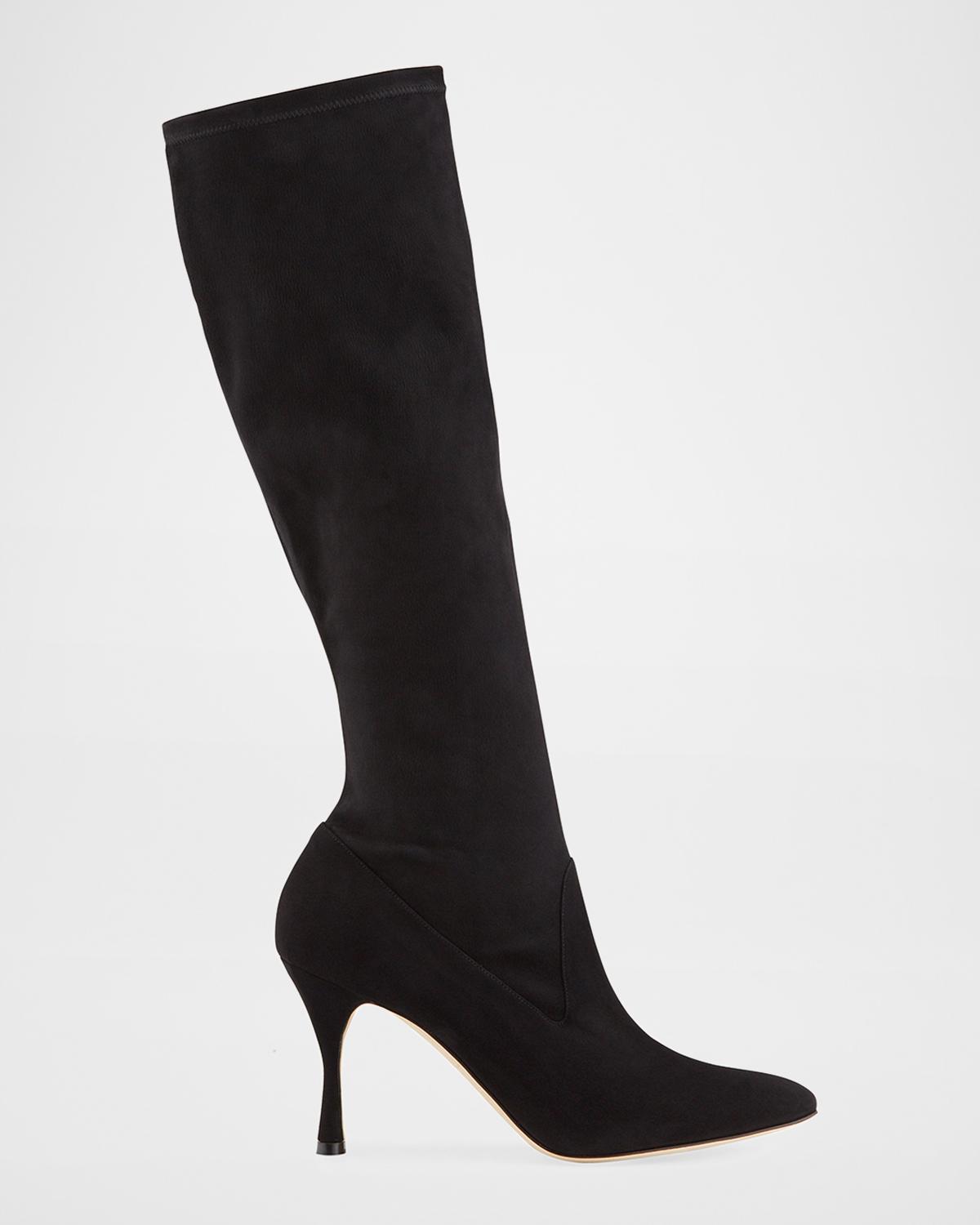 Manolo Blahnik 팜필로 90mm 스웨이드 무릎 부츠