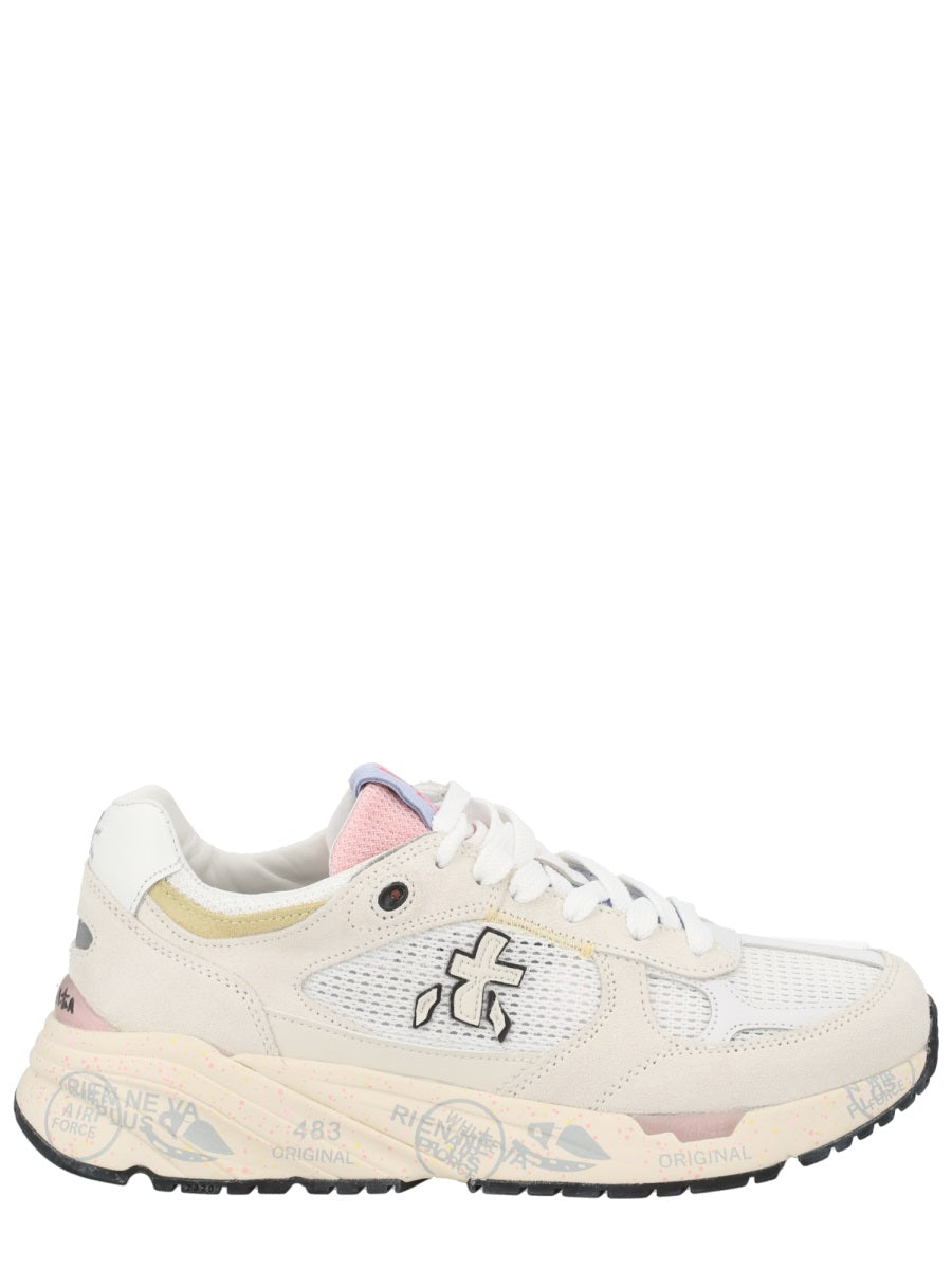 Premiata 로우탑 메쉬 가죽 스니커즈