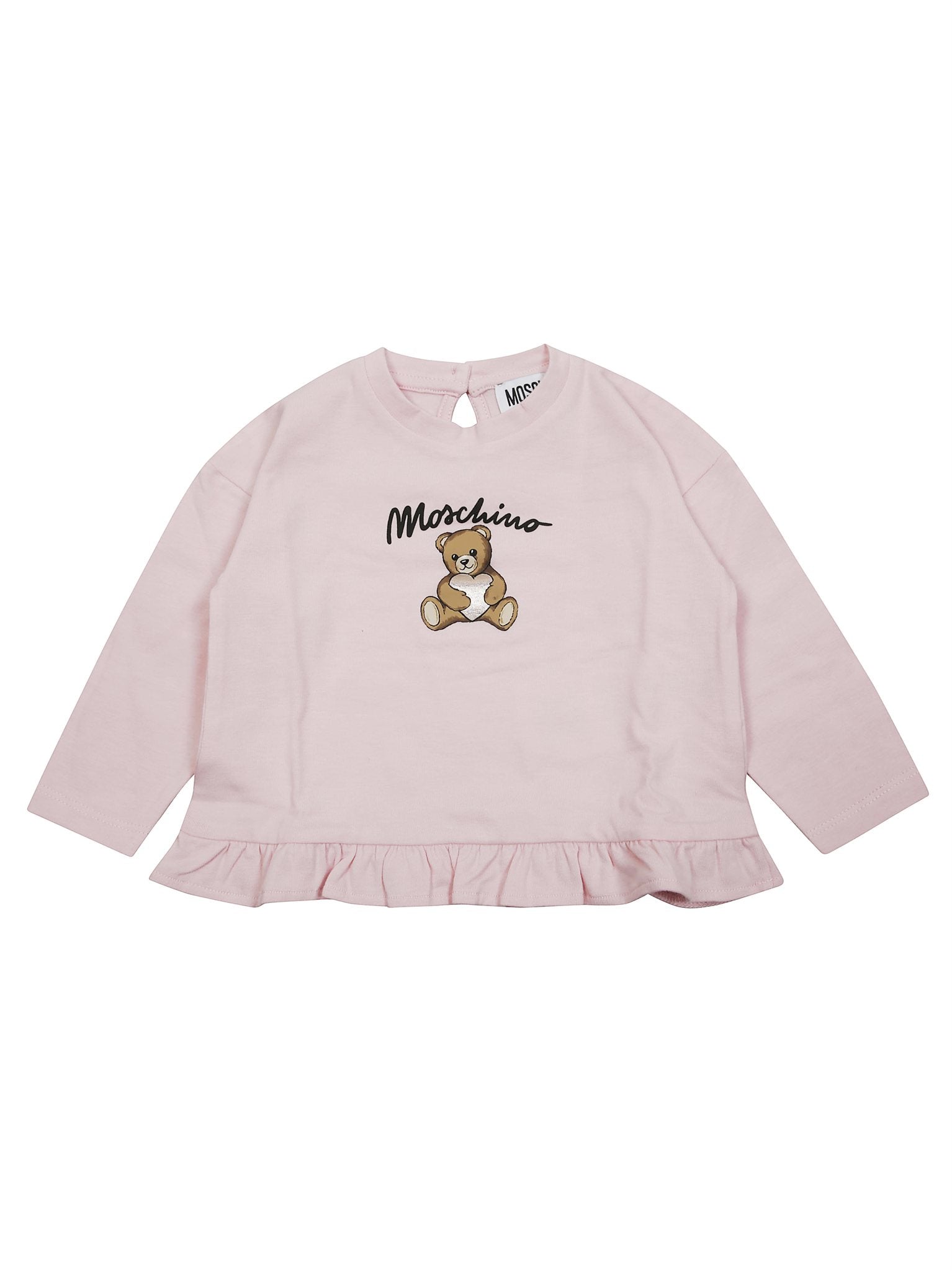 Moschino Kids 미니 하트 그래픽 롱슬리브 티셔츠