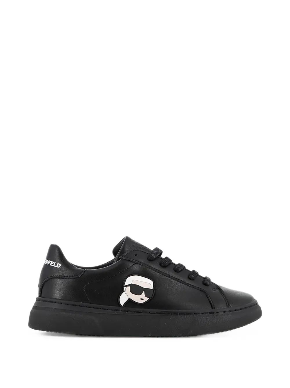 Karl Lagerfeld Kids 로고 패치 가죽 스니커즈