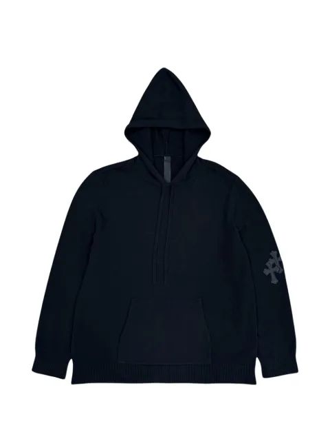 CHROME HEARTS 가죽 패치 캐시미어 후드티