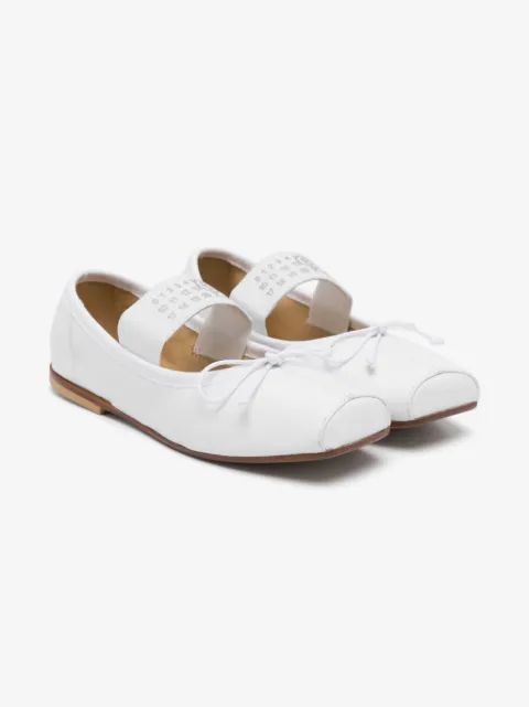 MM6 Maison Margiela Kids 가죽 발레 플랫