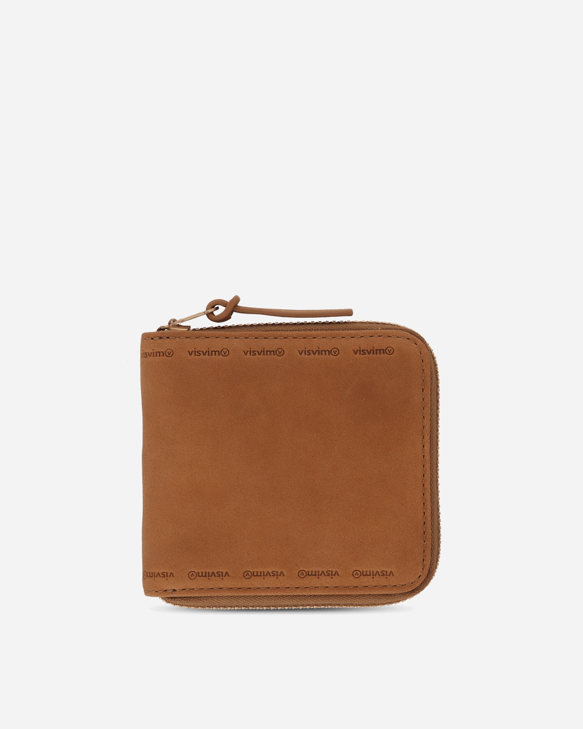 Visvim 가죽 지갑 이중 접이식 카멜