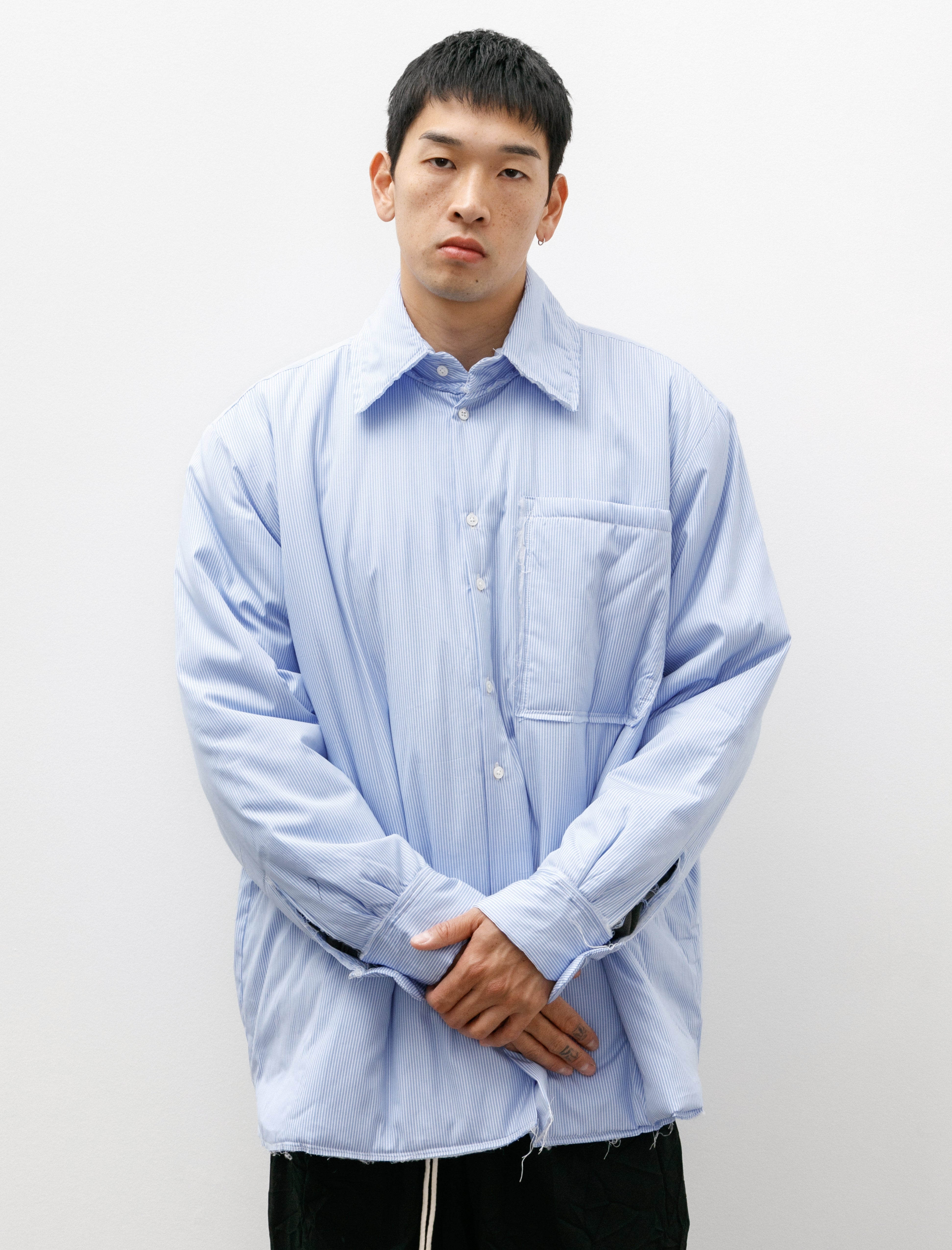 CAMIEL FORTGENS 패딩 셔츠 스트라이프