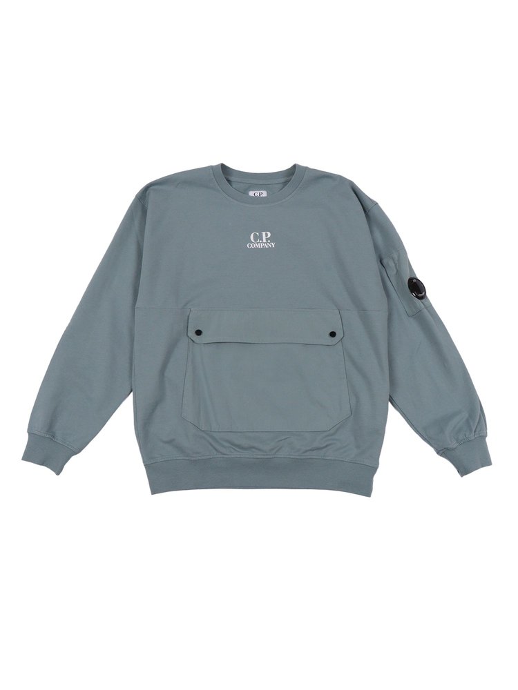 C.P. Company Kids 로고 프린트 긴팔 스웨트셔츠