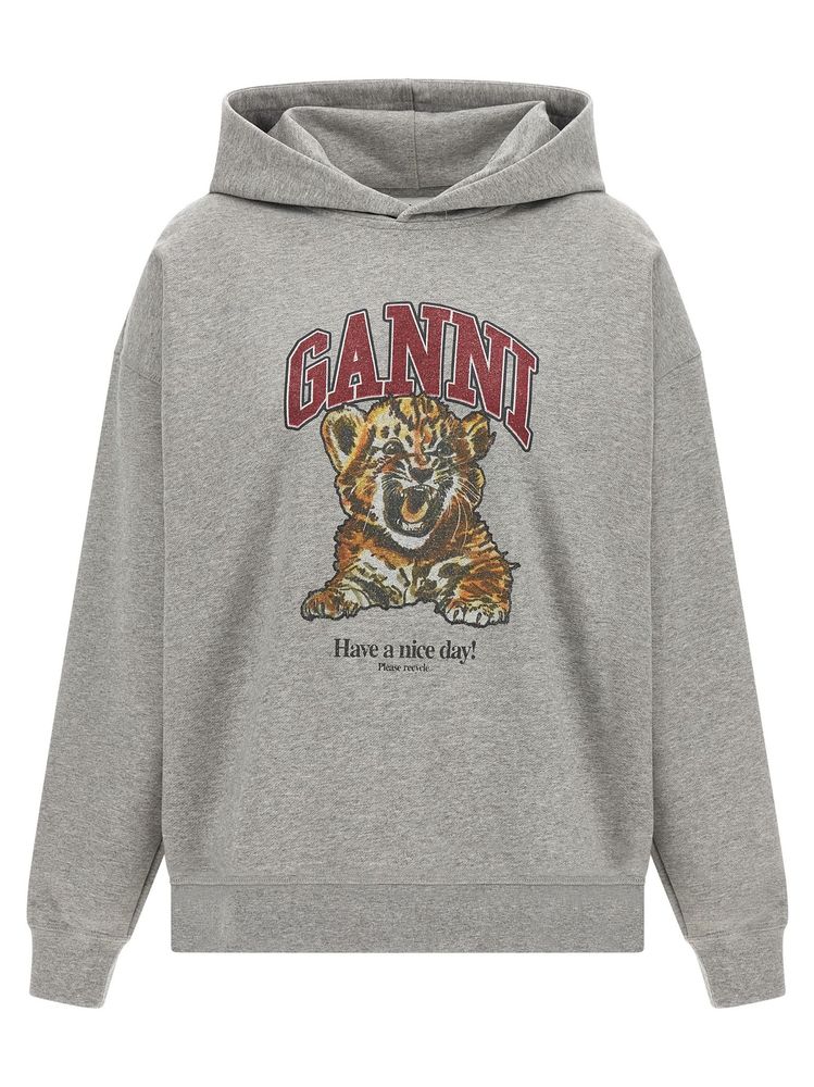 GANNI 아기 호랑이 프린트 후드티