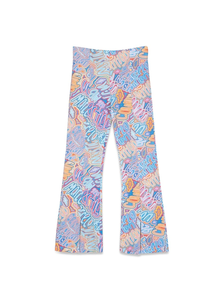 Marcelo Burlon Kids 마르셀로 불론 카운티 오브 밀란 플레어 스플릿 커프스 바지