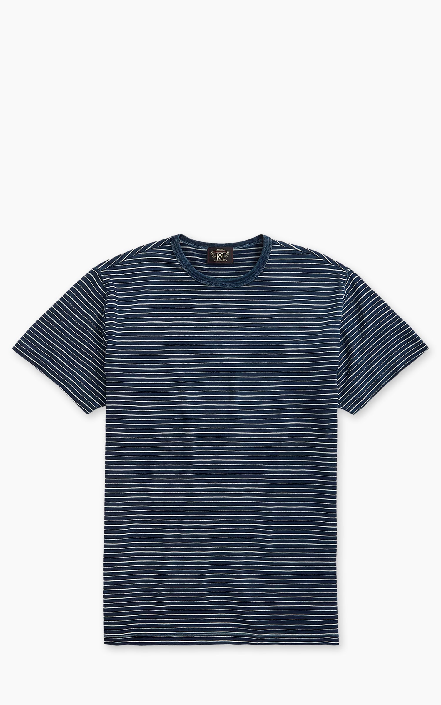 RRL 인디고 스트라이프 자카드 티셔츠