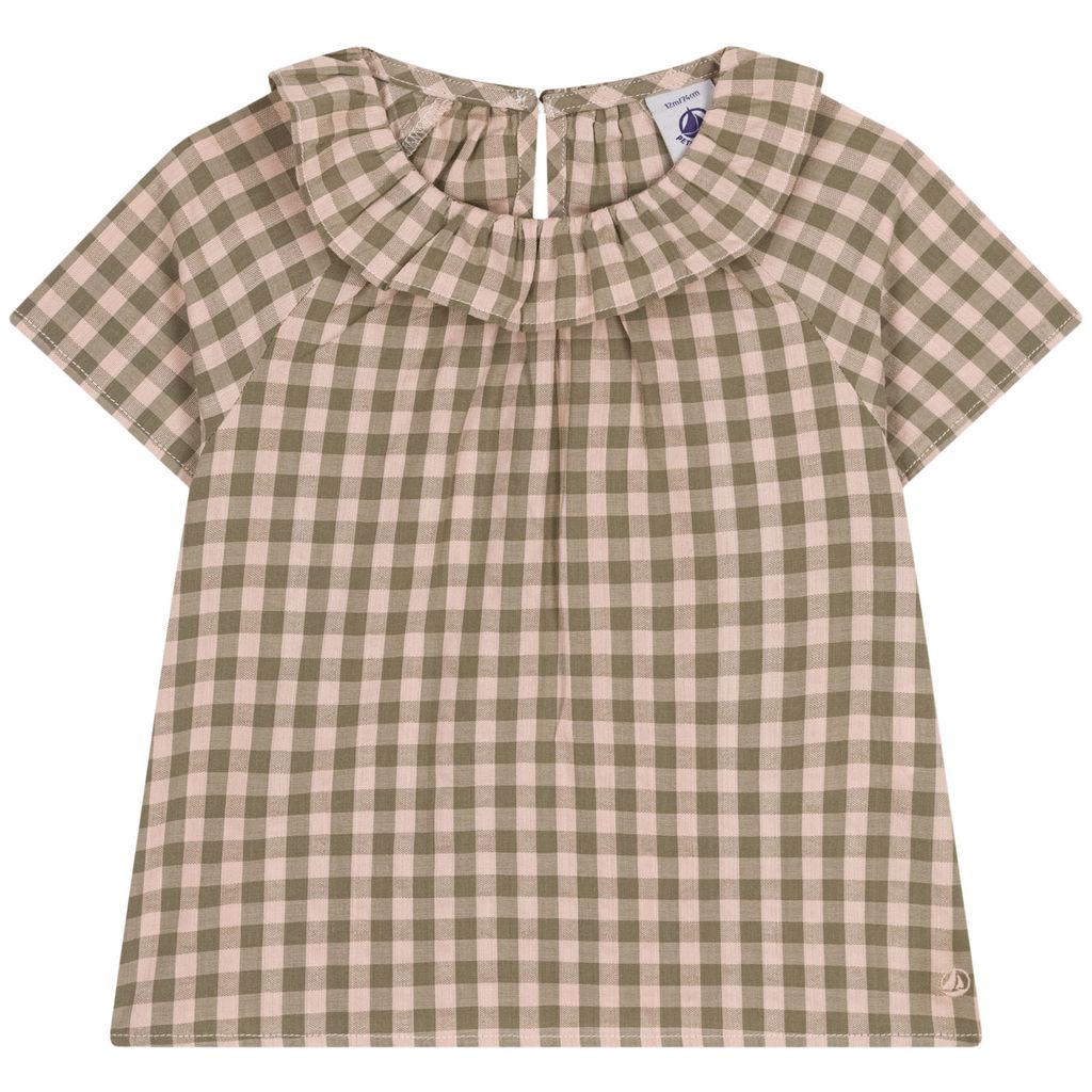 PETIT BATEAU KIDS 깅은 블라우스 핑크