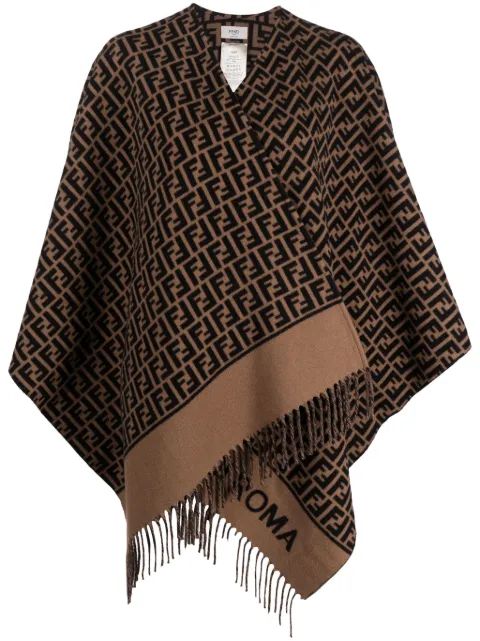 FENDI FF 로고 프린트 판초
