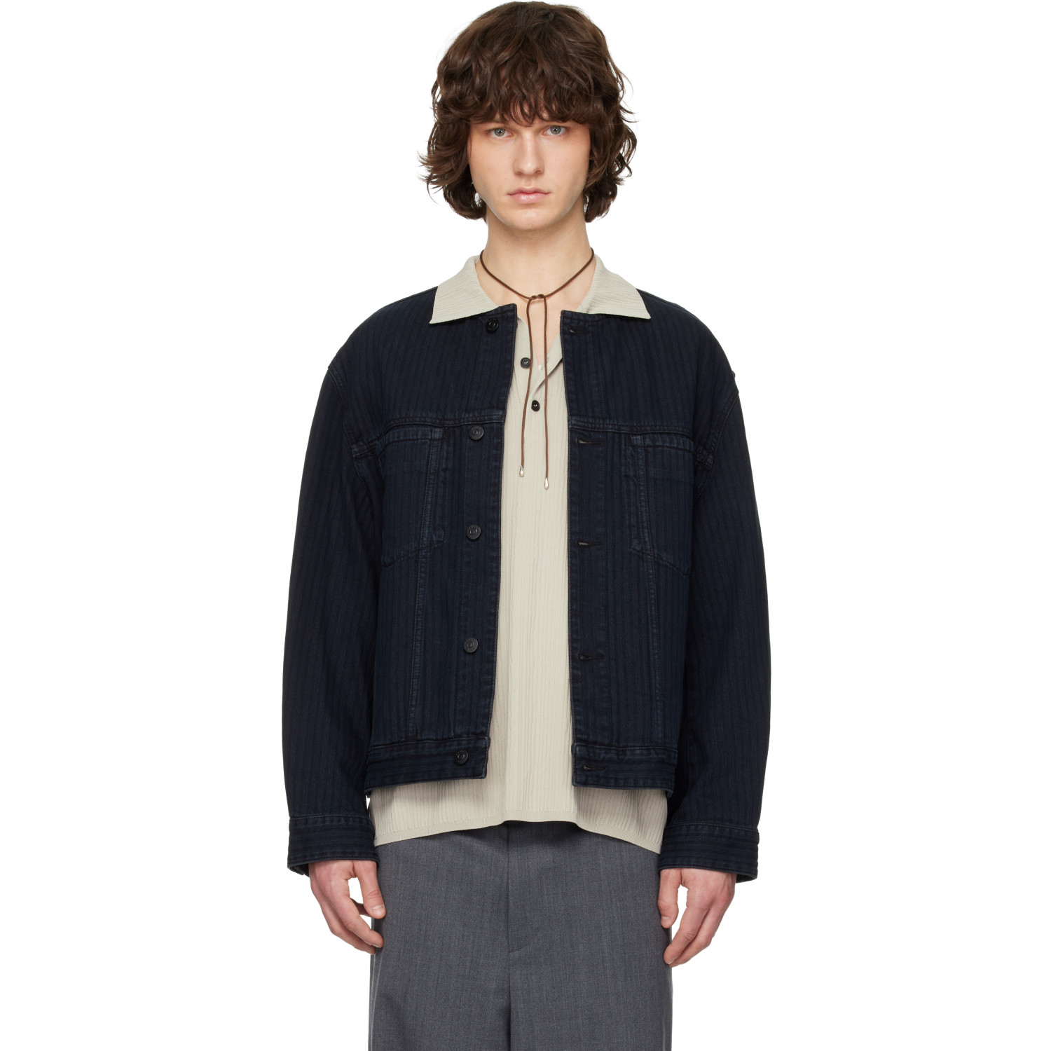 SOLID HOMME 칼라리스 데님 트러커 자켓
