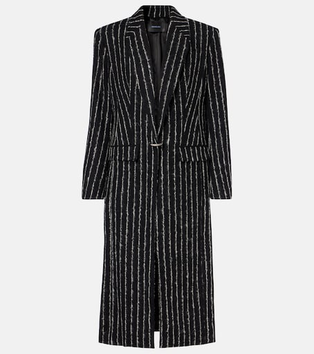 MUGLER 핀스트라이프 울 혼합 코트