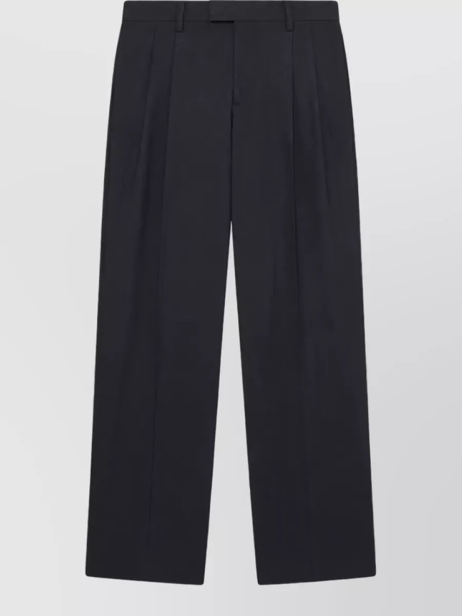 Lardini 울 헤링본 더블 플리츠 테일러드 바지