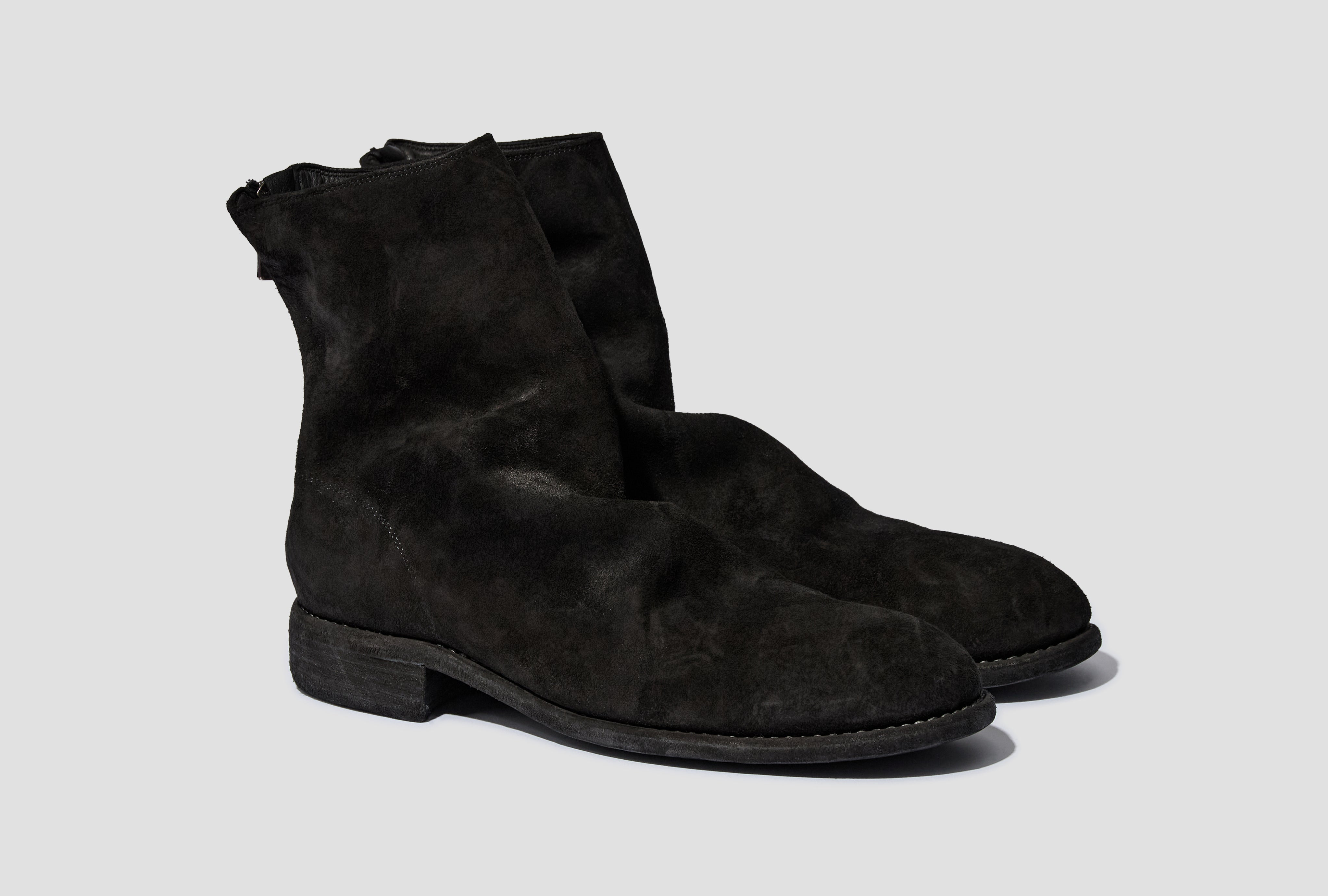 GUIDI 백 집 부츠 호스 리버스 가죽 밑창 블랙 986X