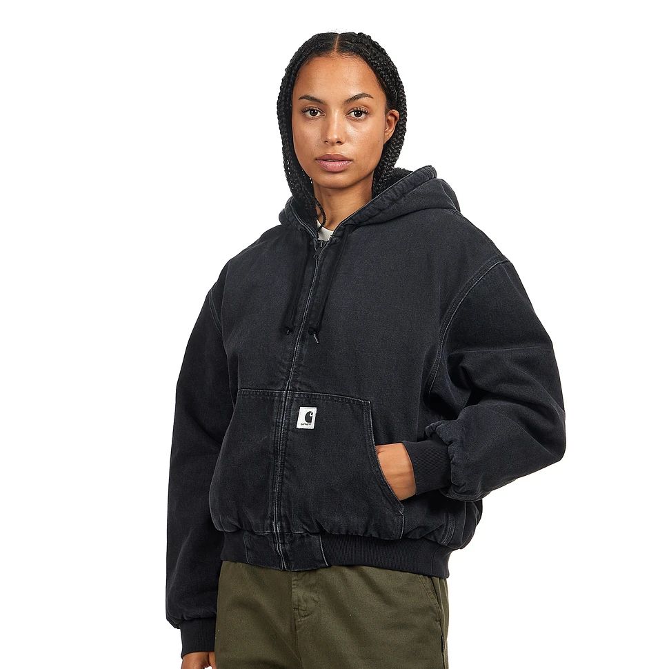 CARHARTT OG 액티브 자켓 스미스 데님 13.5 oz 블랙 스톤 워시드