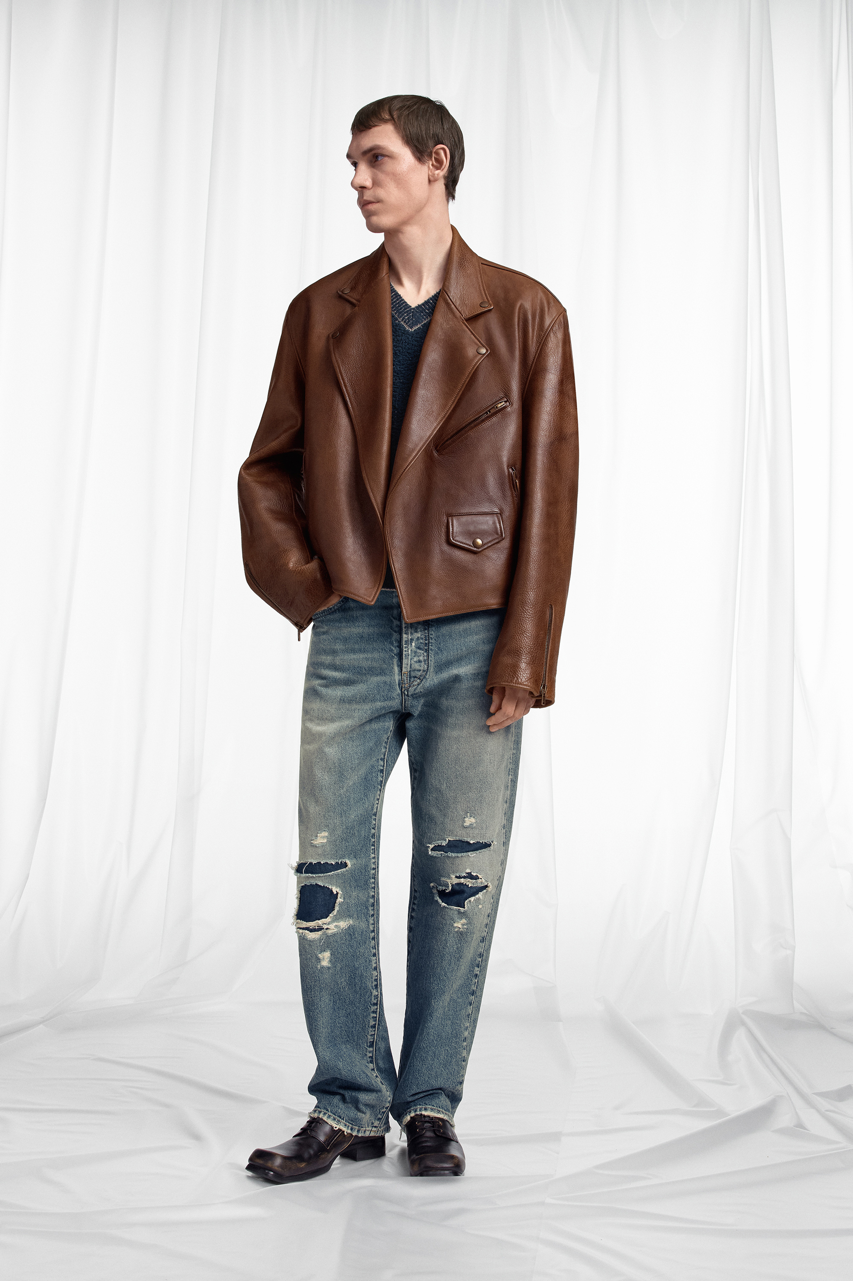 MAISON MARGIELA 바이커 가죽 자켓