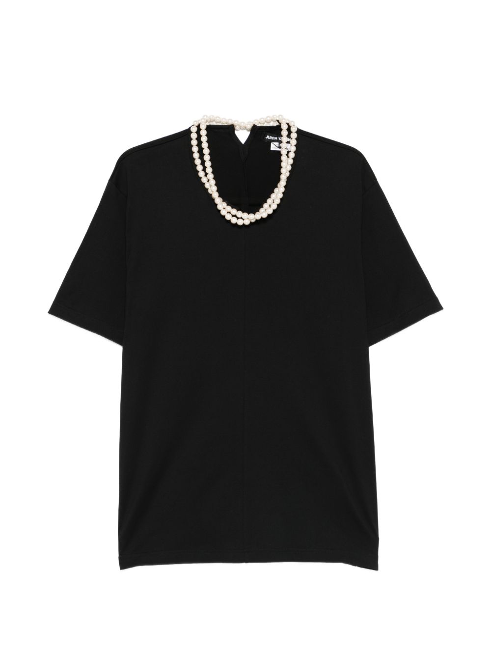 Junya Watanabe 블랙 모조 진주 티셔츠 준야 와타나베