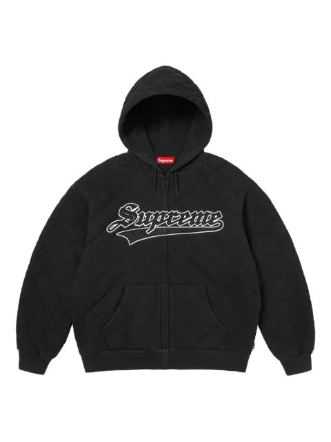 Supreme 퀼팅 후드 집업 스웨터