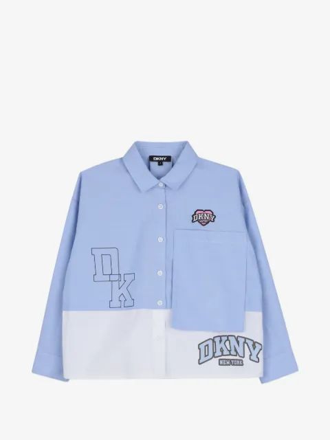 Dkny Kids 로고 패치 패널 셔츠