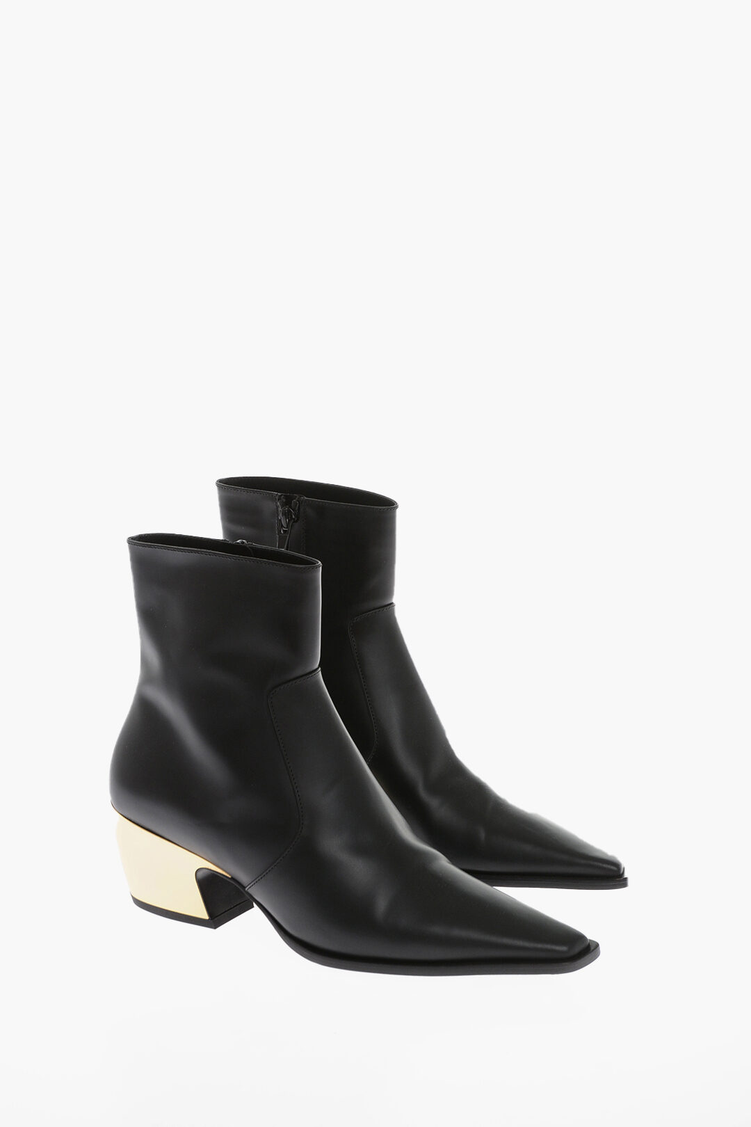 BOTTEGA VENETA 레더 도쿄 웨스턴 부티 메탈 힐 5cm