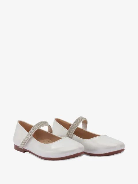 La Perla Kids 라인스톤 스트랩 발레 플랫